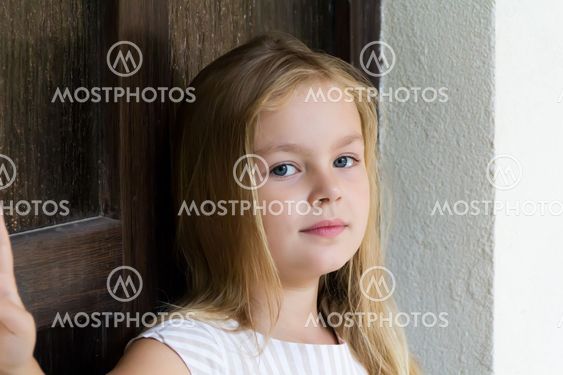 Cute girl five years old