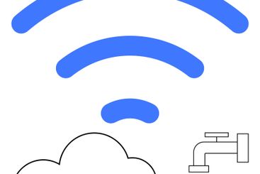 Cloud Computing and Data Flow Visualized with wireless...