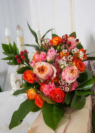 beautiful colourful blossoming flowers bouquet of fresh...