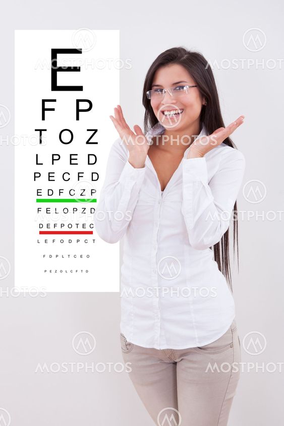 Jubilant lady with new glasses