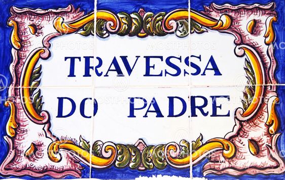 Portuguese tile plaque on street