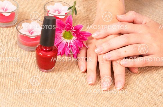 Hands of a woman in a spa