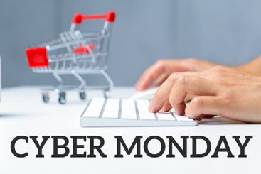 Cyber Monday sign on computer