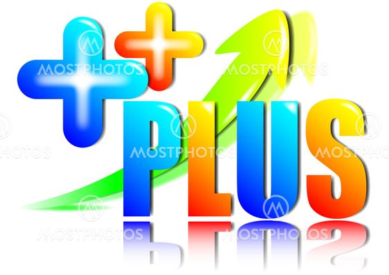 plus sign and increasing arrow