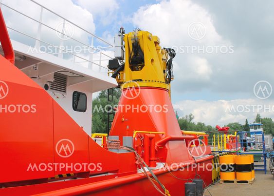 Parts and equipment of new ships being built at the shipyard