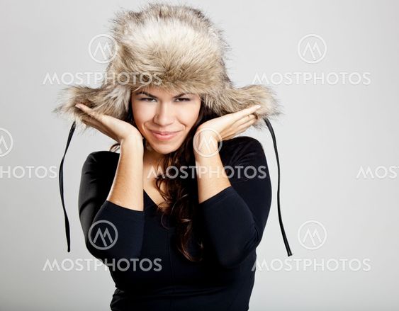 Girl with a fur hat