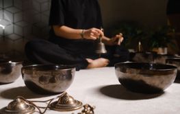 Practicing mindfulness and meditation with singing bowls...