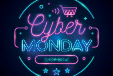 Neon cyber monday concept