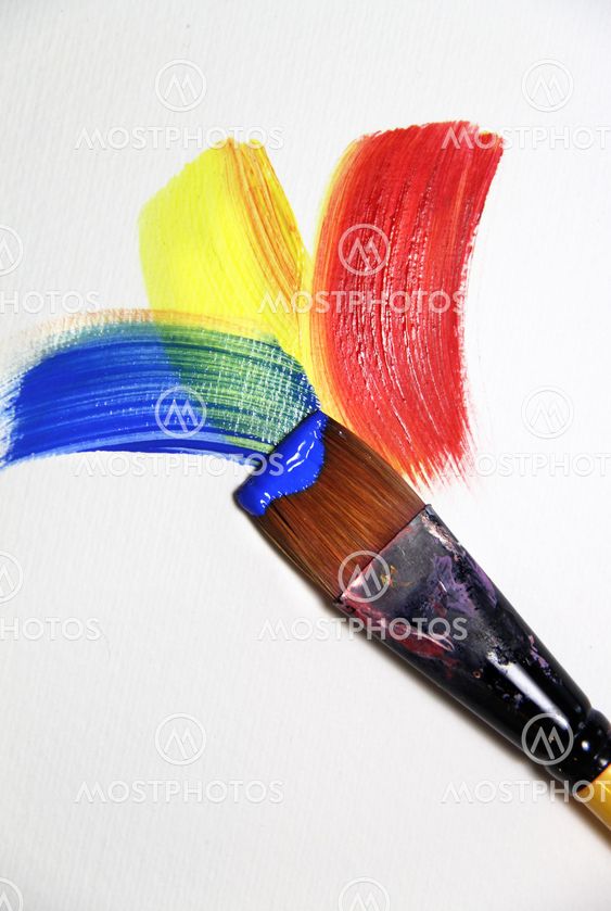 Vivid strokes and paintbrushes
