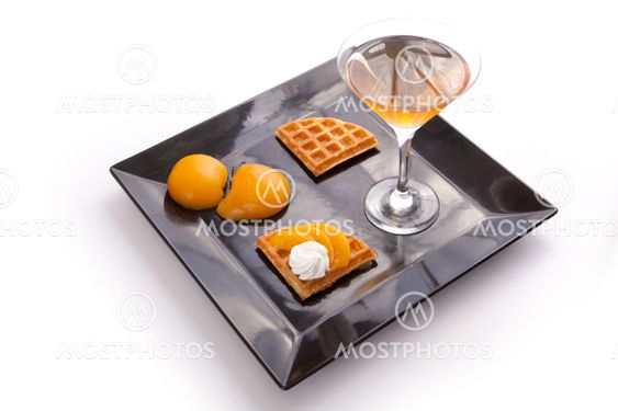 Peach Tart Slices with Drink