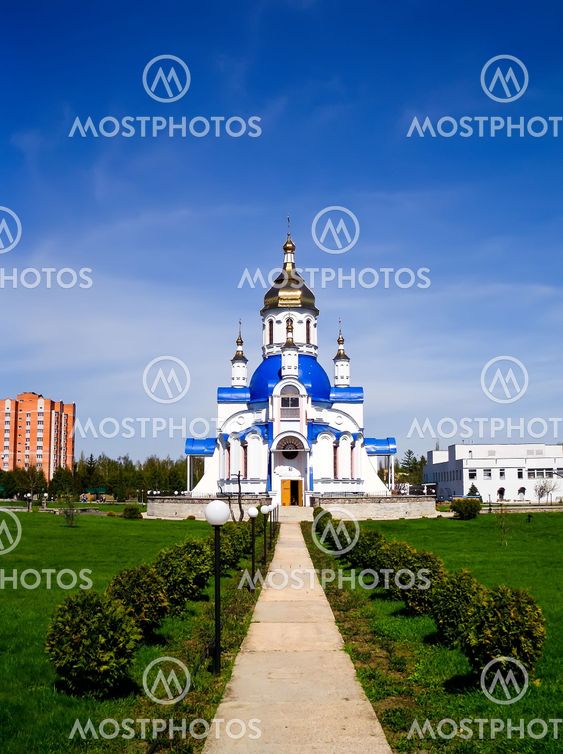 Southern entrance to the Church of St. Valentine, Sumy, Ukraine