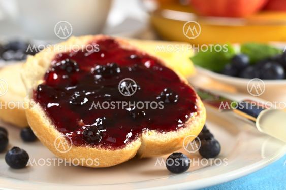 Bun with Blueberry Jam