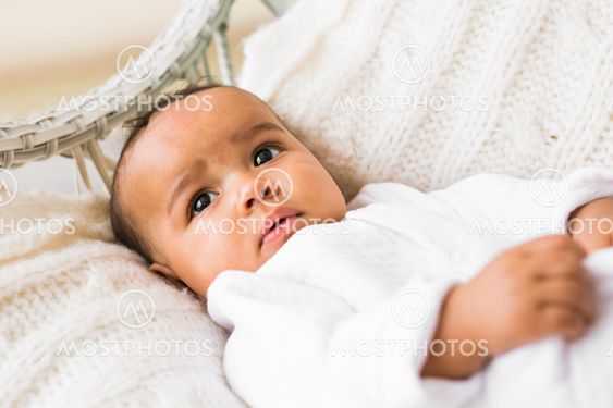 Portrait of a little african american baby boy