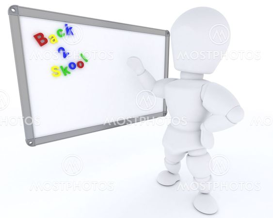 man with White class room drywipe marker board