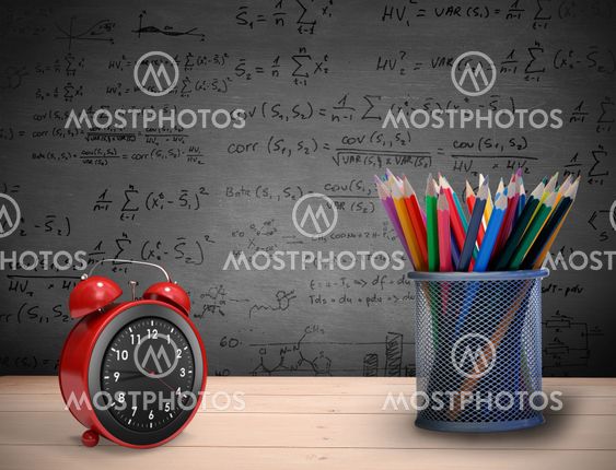 Composite image of school supplies