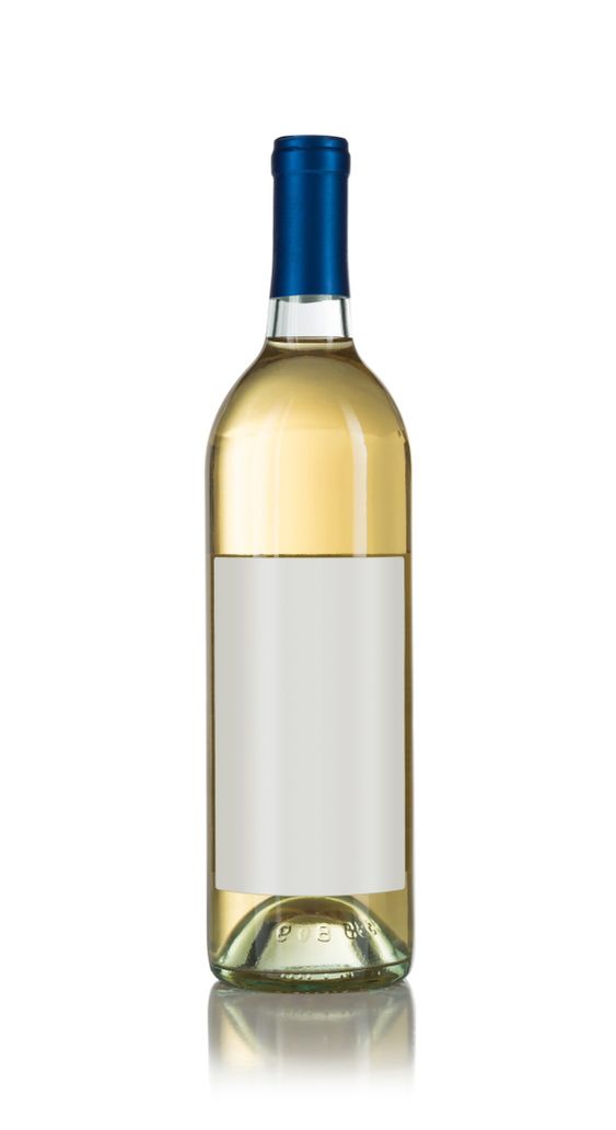 Wine Bottle with Light Colored Wine and Blank Wine Label