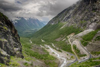 Dramatic norwegian landscape in cold summer