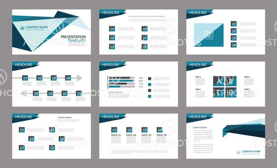 Set of presentation template.Use in annual report, corporate, fl