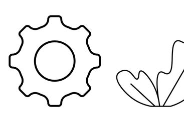 Gear, Feather, and Bar Graph Elements Highlighting...