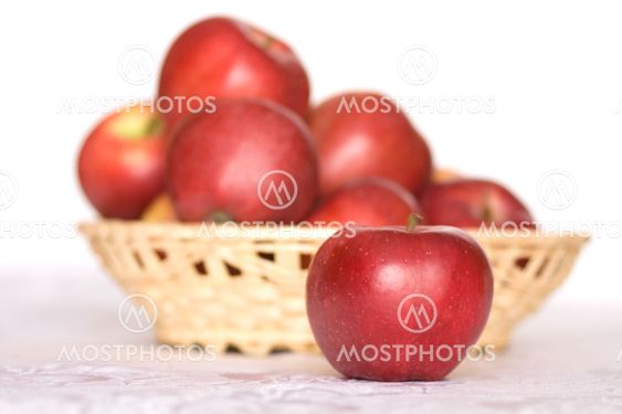 Wood basket with Red Apples