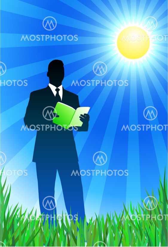 Green report on summer background
