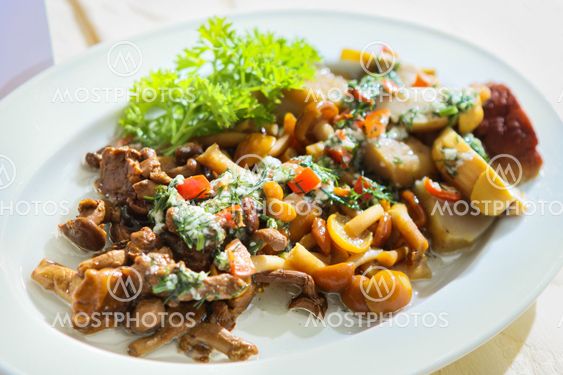 mushroom and parsley