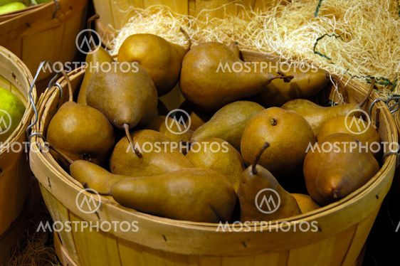Pears on basket