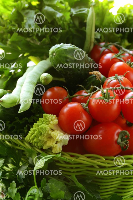 fresh vegetables and herbs mix