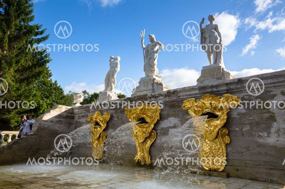 The fountains of the Grand Cascade in Peterhof. Is one of the largest fountains in the world. Peterhof Palace included in the UNESCO's World Heritage List.