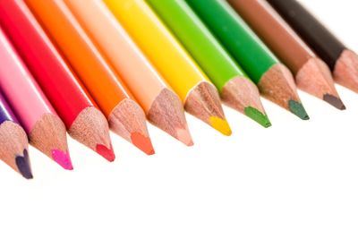 Colour pencils isolated on white