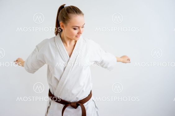 Karate girl training
