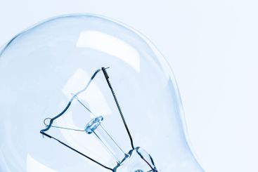 Lightbulb on white background, close up shot