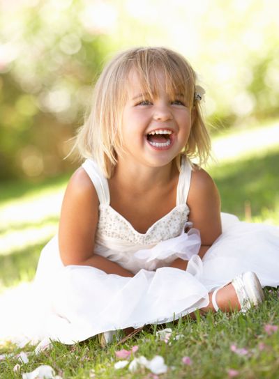 Young girl posing in park