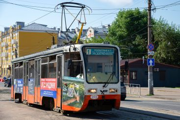 Old tram number 1. Smolensk, Russia