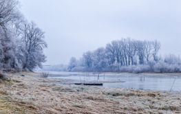 The Danube tributary in winter.