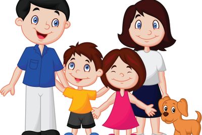 Happy family cartoon