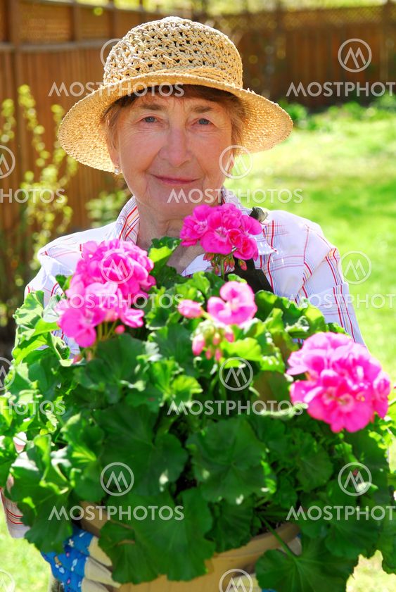 Senior woman gardening