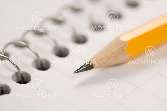 Pencil on notebook.