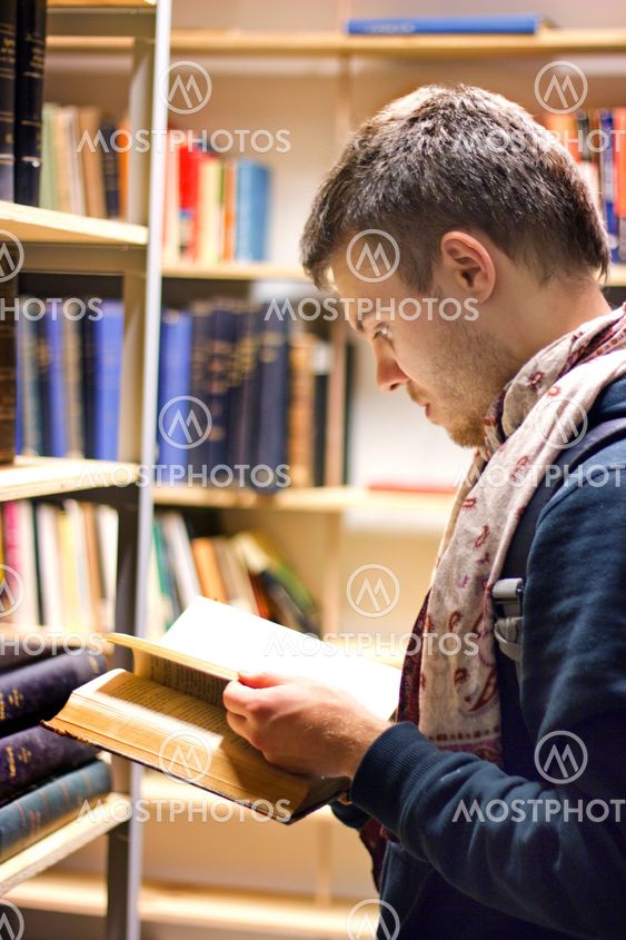 A guy reading a book
