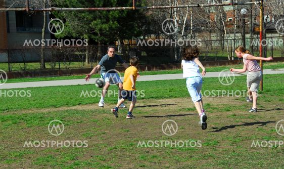 Family soccer game