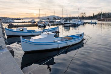 Sunset view of the port of Sozopol, Bulgaria