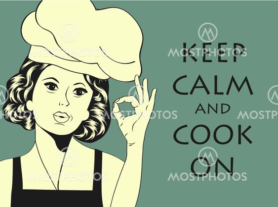 pop art woman cook