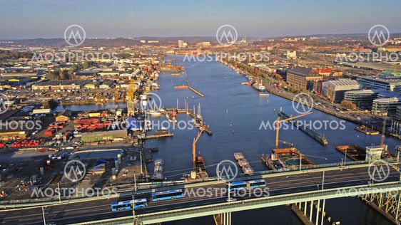 Göteborgs hamn Götaälvbron nya brobygget