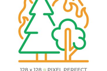 Forest fire two color line icon