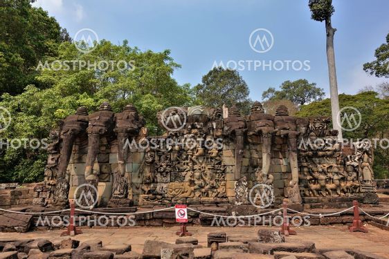 The famous elephant terrace in ancient Angkor