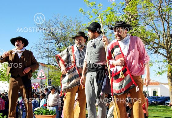 Parade of traditional suits, Serpa village.