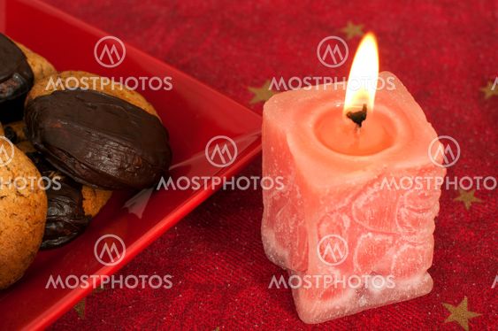 Christmas sweets and candle