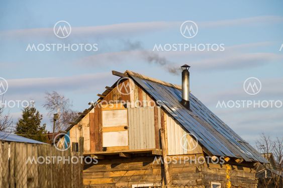 The bath-house and chimney