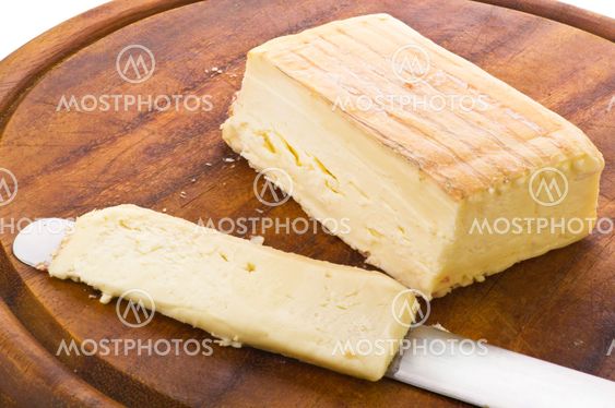 cheese cut on knife