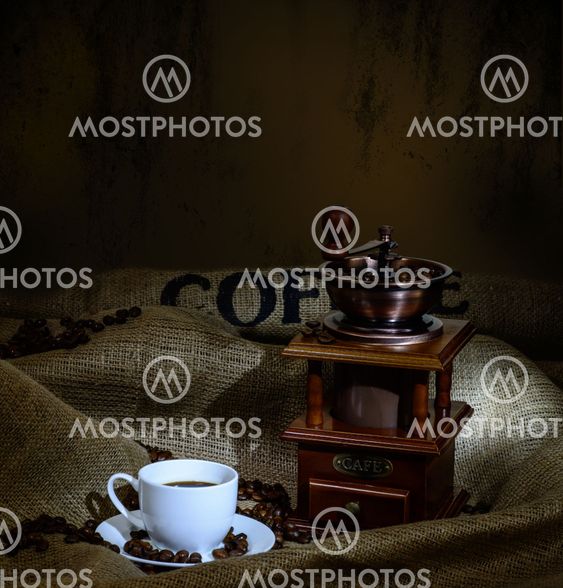 coffee mill and cup